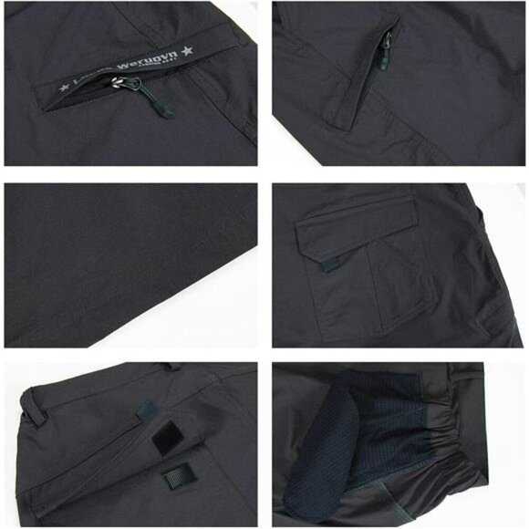 Mens Hiking Cargo Shorts Quick Dry Stretch Outdoor Lightweight Summer Pockets - Picture 4 of 7